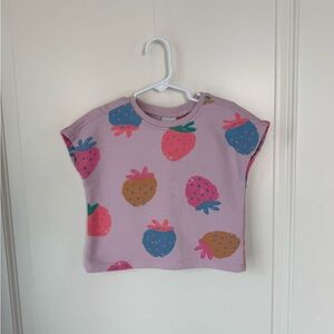 Zara Baby Girls Colorful Strawberry Short sleeve Sweatshirt Top size 3T